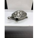 A German early 20th century silver 835 pill box in the form of a tortoise Stunning condition opens