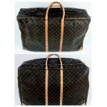Two Louis Vuitton Monogram Canvas and Leather Sirius 70 Soft Suitcase Luggage Pieces. 70 x 48cm.