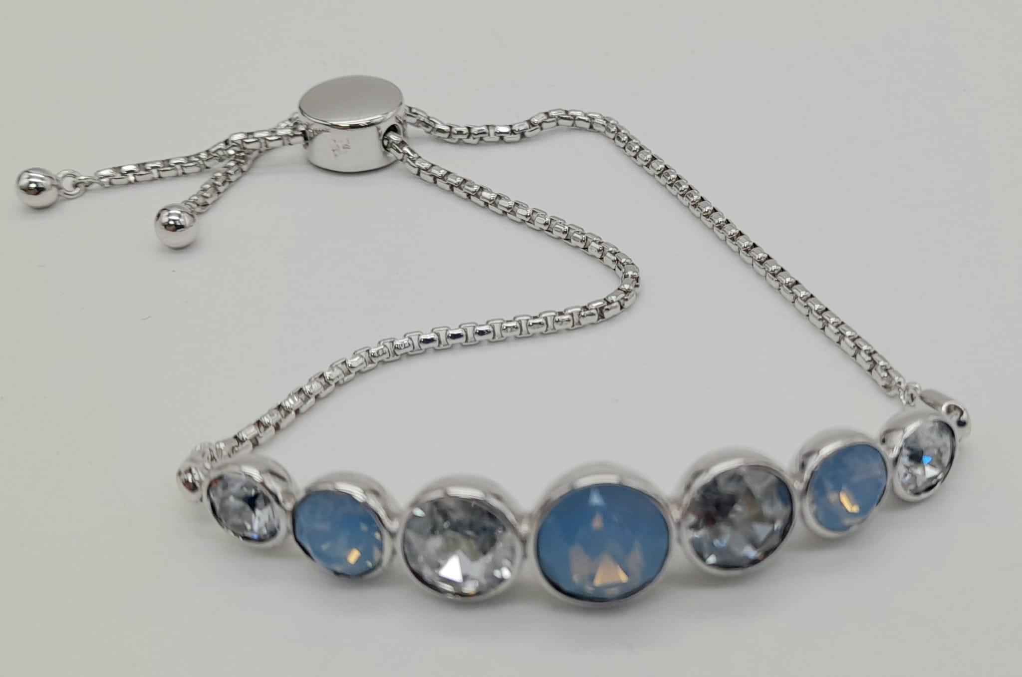 New in Box Sterling Silver Stone Set Bracelet Adjustable Length- High Street Price £130.15.32 Grams