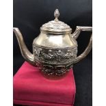 Antique German solid silver figural design tea pot Hallmarked to under base Weight 351.3 grams