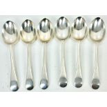 A SET OF 6 SILVER HALLMARKED DESERT SPOONS FROM SHEFFIELD 1907. 289.4g