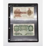 Two Vintage One Pound Notes. Fisher - UK and Ireland 852225 and an O'Brien 087J 087673. Please see