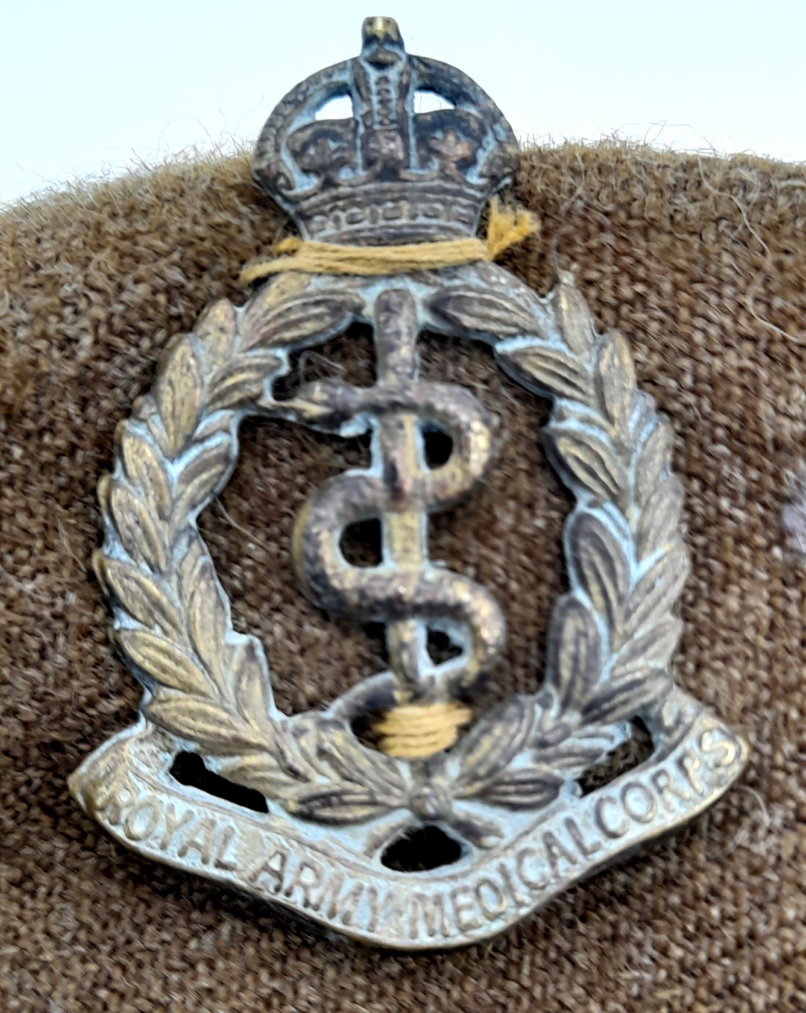 A WW2 British Royal Army Medical Corps Woollen Beret Dated 1944. - Image 4 of 4