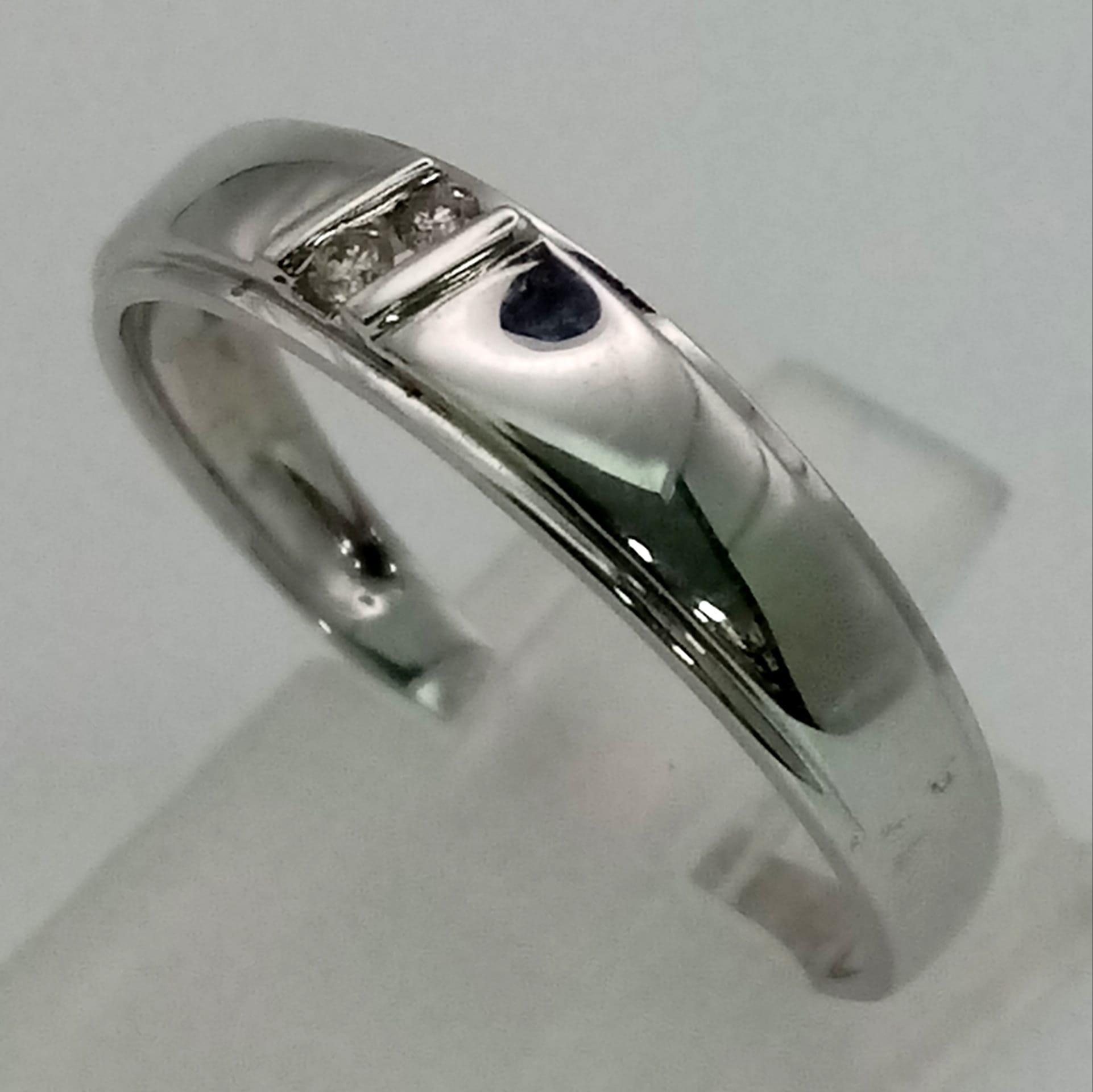 9k White Gold Diamond band ring Weighs 2.1g Size U - Image 2 of 5