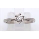 PLATINUM DIAMOND SOLITAIRE RING, 0.33CT DIAMOND, 3.3G SIZE L