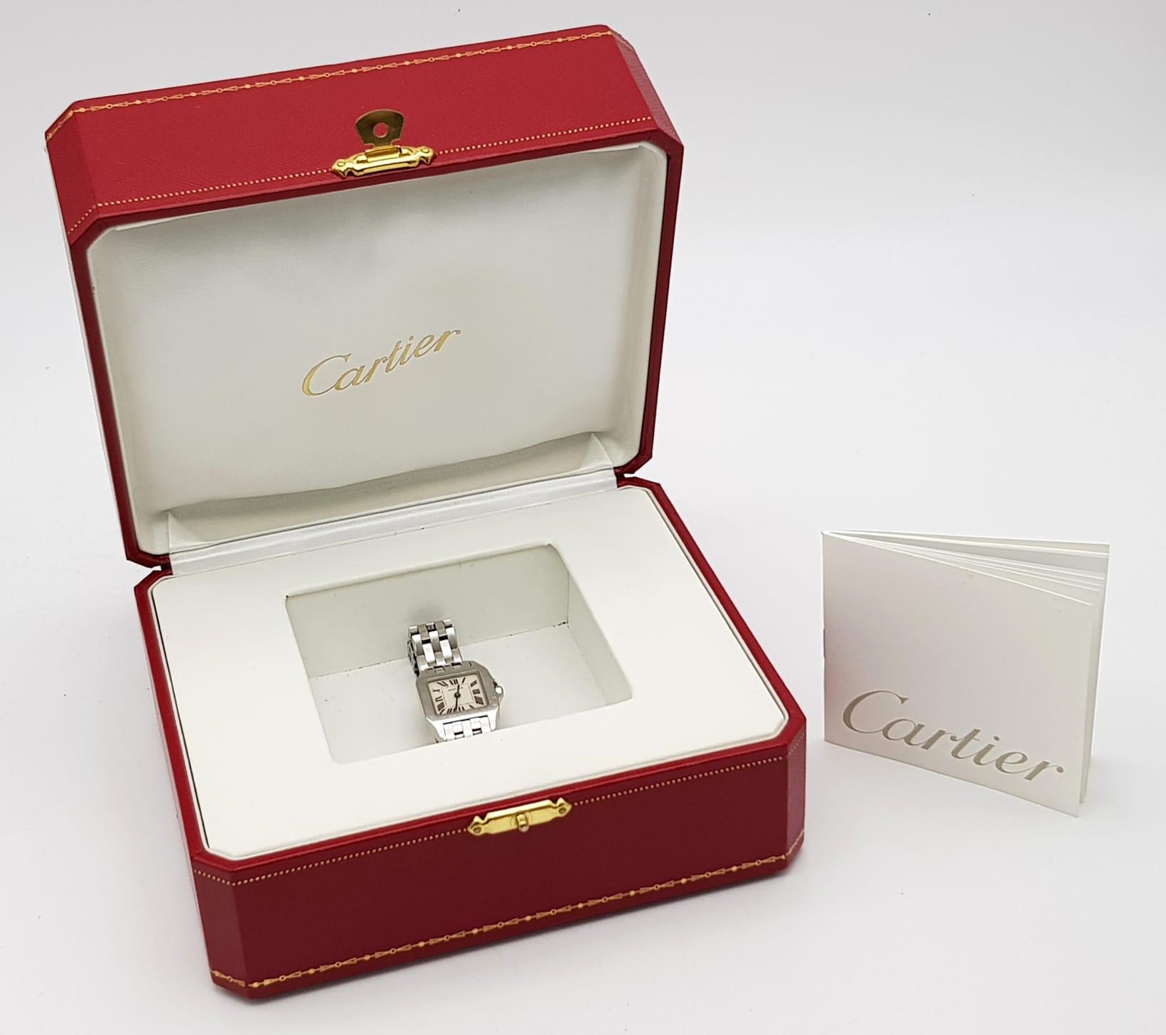 A Cartier Stainless Steel Small Tank Watch. Case - 20 x 30mm. White dial. Quartz movement in working - Image 7 of 7