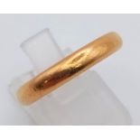 A Vintage 22k Yellow Gold Band Ring. Size N. 8.33g.