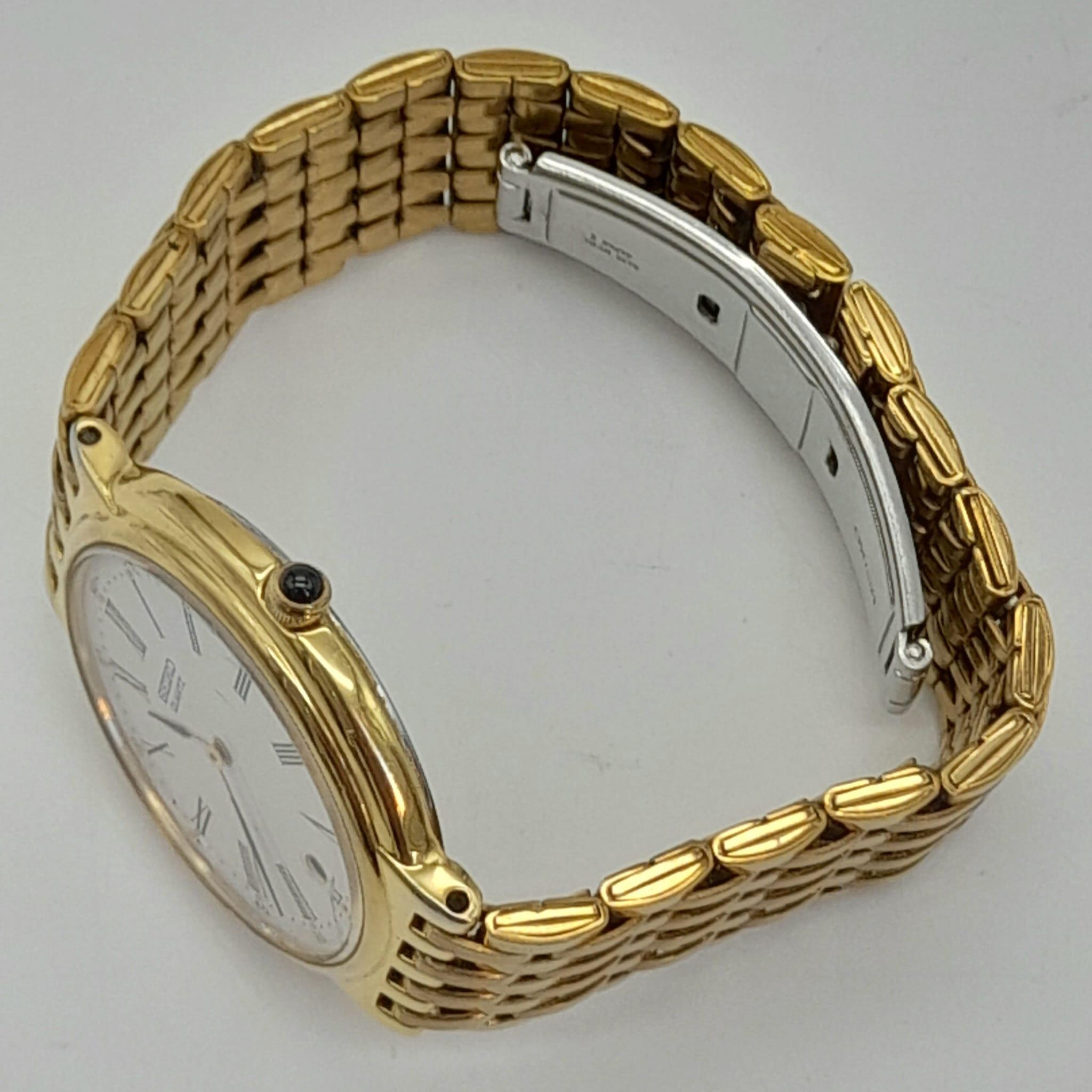 A Gilded Seiko Quartz Ladies Watch. Case -34mm. White dial with date window. In good condition and - Image 3 of 5
