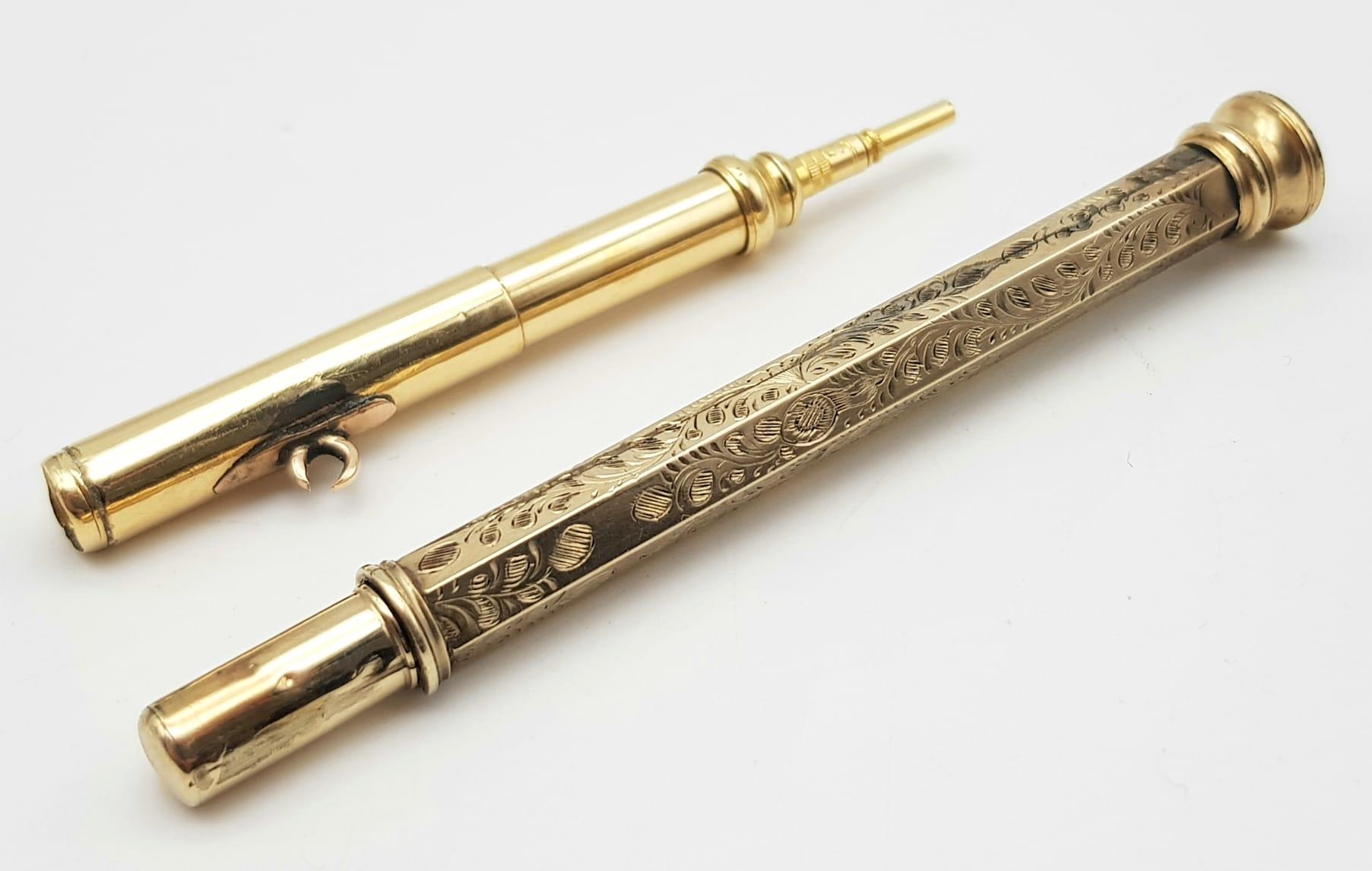 A 9K Yellow Gold Victorian Bloodstone Fountain Pen with a 9K Yellow Gold Edwardian S. Morden and - Bild 4 aus 4
