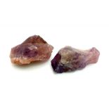 A 254g Set of Two Natural Irregular-Shaped Amethyst Specimens. 9 and 7cm.