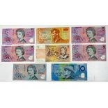 Eight Vintage Australian and New Zealand Currency Notes. Please see photos for conditions.