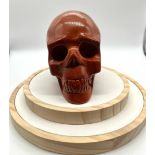 A 1,100g Natural Hand-Crafted Red Jasper Skull. A wonderful addition to your cabinet of curiosities.
