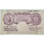A WW2 High-Grade Bank of England Ten Shilling Note.
