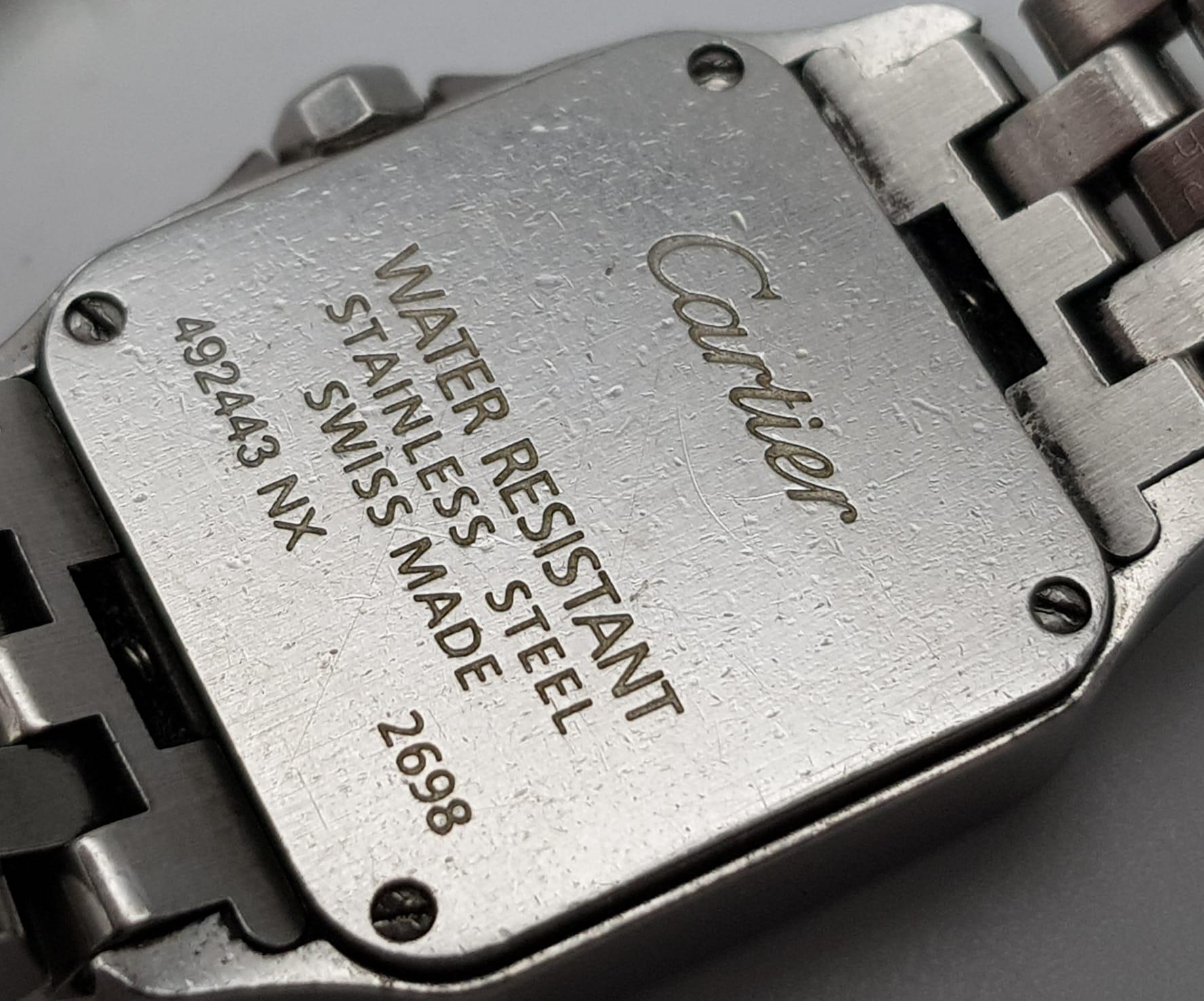 A Cartier Stainless Steel Small Tank Watch. Case - 20 x 30mm. White dial. Quartz movement in working - Image 4 of 7