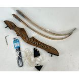 SA very good condition ridge fire wooden take down recurve bow 145cm in length, in original box with