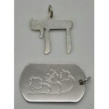 Sterling Silver INGOT engraved Queens Platinum Jubilee 2022 and a Chinese Symbol. weighs 6.3g