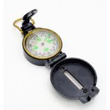 AN ENGINEER DIRECTIONAL COMPASS WITH FOLDING SITES AND SPIRIT LEVEL AS USED BY THE SBS.