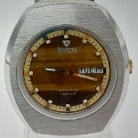 A Nivada Automatic Tigers Eye Gents Watch. Stainless steel strap and case - 38mm. Tigers eye dial