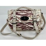 A MULBERRY SATCHEL STLE SHOULDER BAG WITH RARE AND UNIQUE PATTERN IN VERY GOOD CONDITION.