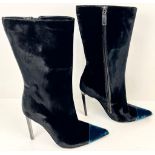 A Pair of Tom Ford High-Heeled Suede FM Boots. Zipped at side. Ref 10797. very good condition but