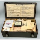 A WW2 German First Aid Box with Contents.