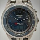 A Tissot T-Touch Smart Watch. Stainless Steel Strap and Case - 41mm. Analogue and digital display