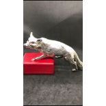 ANTIQUE SOLID SILVER LARGE GERMAN LONDON IMPORT RED FOX STATUE FIGURE. One of the finest German /