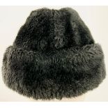 A Hudson British made black fur hat.