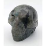 A Hand-Carved Labradorite Skull Figure. 5cm.