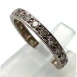 A Vintage Possibly Antique Platinum and Diamond Full Eternity Ring. Size O. 3.27g total weight.