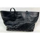 A Jimmy Choo Black Leather Star Handbag/Small Tote Bag with a Jimmy Choo black leather Purse/small