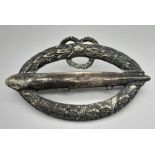 A WW1 Imperial German Silver Zeppelin Crew Badge. Maker: G.H. Osang Dresden. Issued after the war to