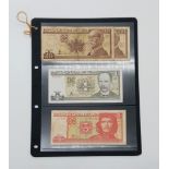 Nine Vintage Cuban Currency Notes - Fair to excellent condition but please see photos.