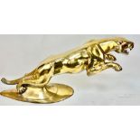 A LARGE BRASS VERSION OF THE FAMOUS LEAPING JAGUAR - CUSTOM MADE FOR ONE OF THE UK's MOST