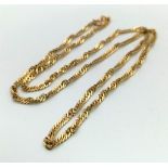 A 9K Yellow Gold Twist-Link Necklace. 48cm. 5.1g total weight.