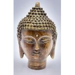 Vintage or Older Oriental Cast Bronze Bust of Buddha or a Deity with Markings to Base 14cm Tall