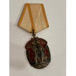 Vintage Russian Silver ORDER of HONOUR Medal known as the ZNAK PONCHYATA. Medal number 804883.