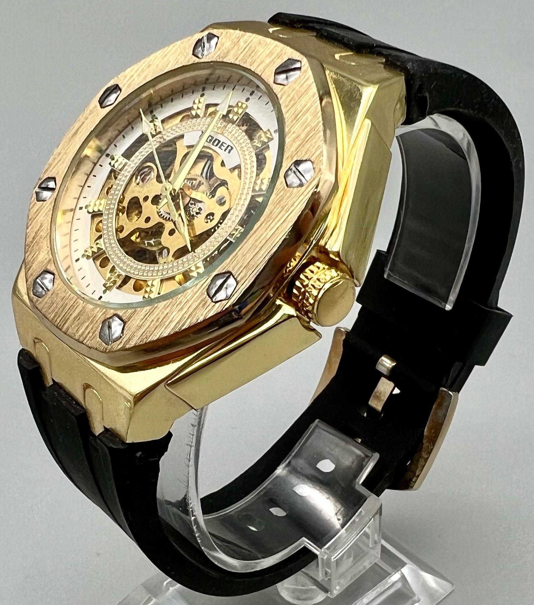 A Men’s Royal Oak Offshore Style Automatic Skeleton Watch, Rubber Dive Strap 46mm Case including