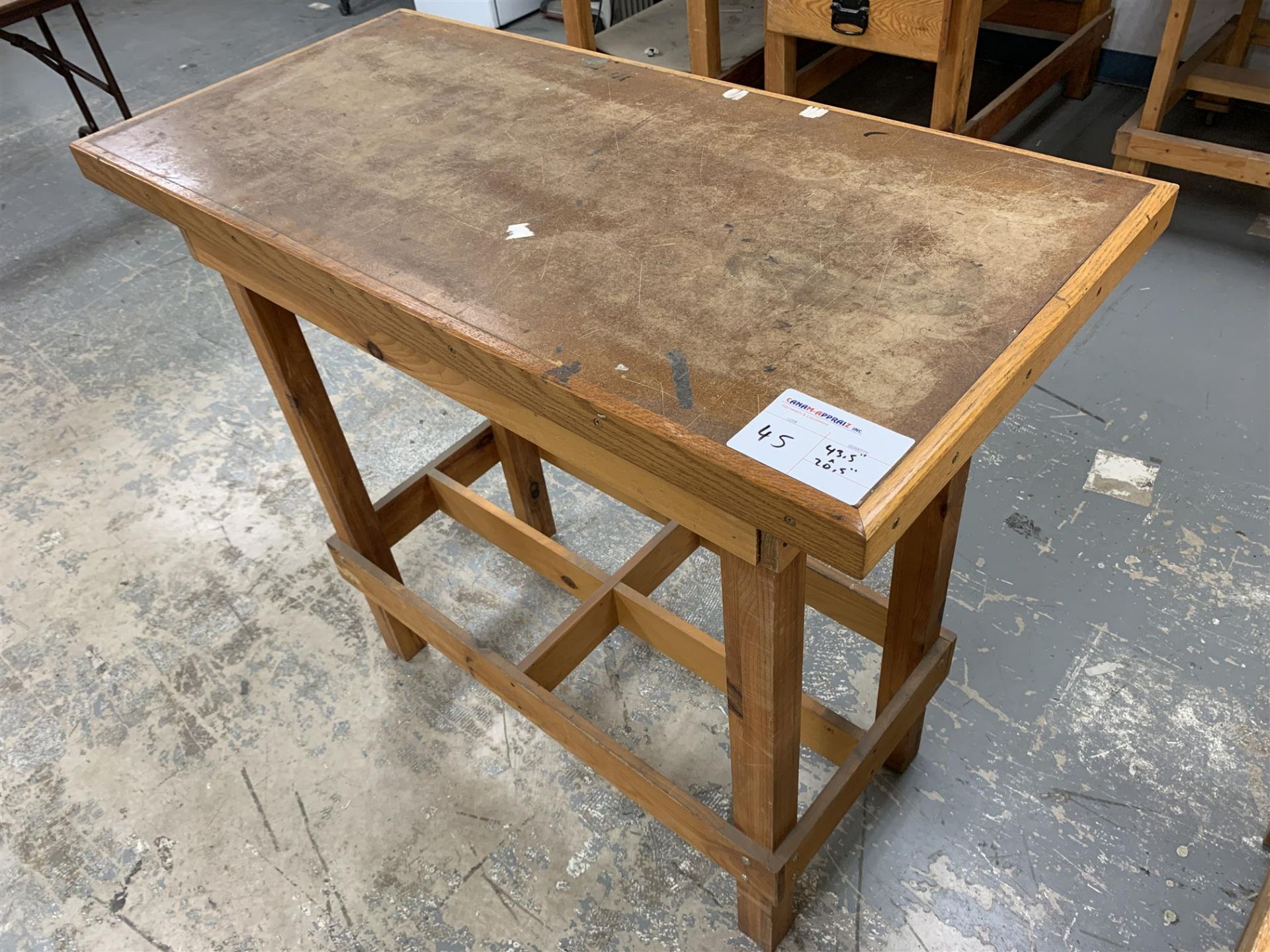 SOLID WOOD WORK TABLE - 43.5" X 20.5"