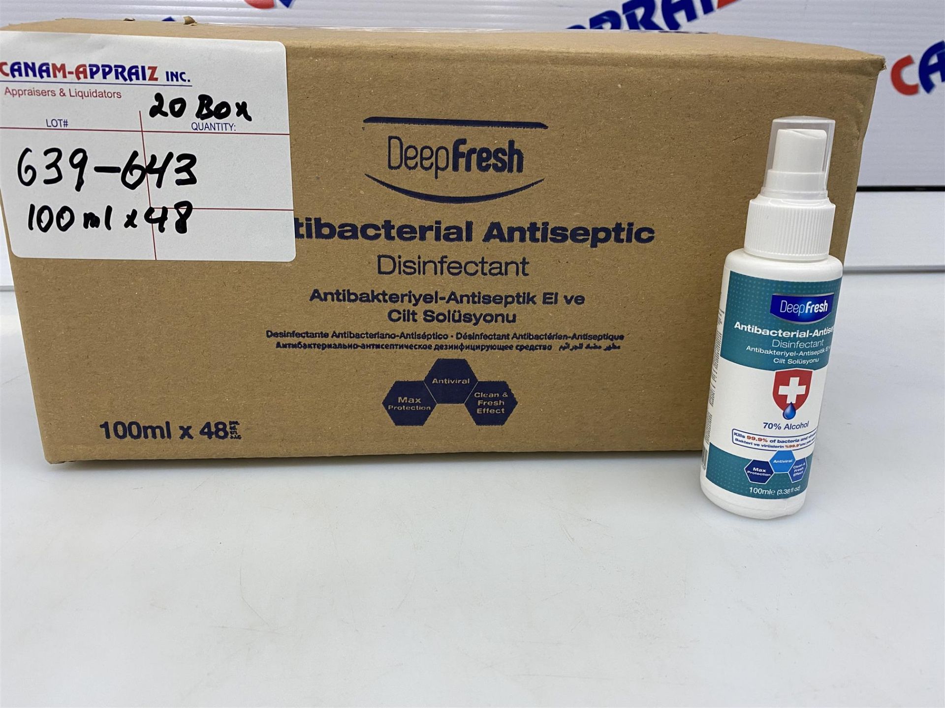 Deep Fresh - Antibacterial Antiseptic Disinfectant Spray - 100ml x 48/box - 20BOXES