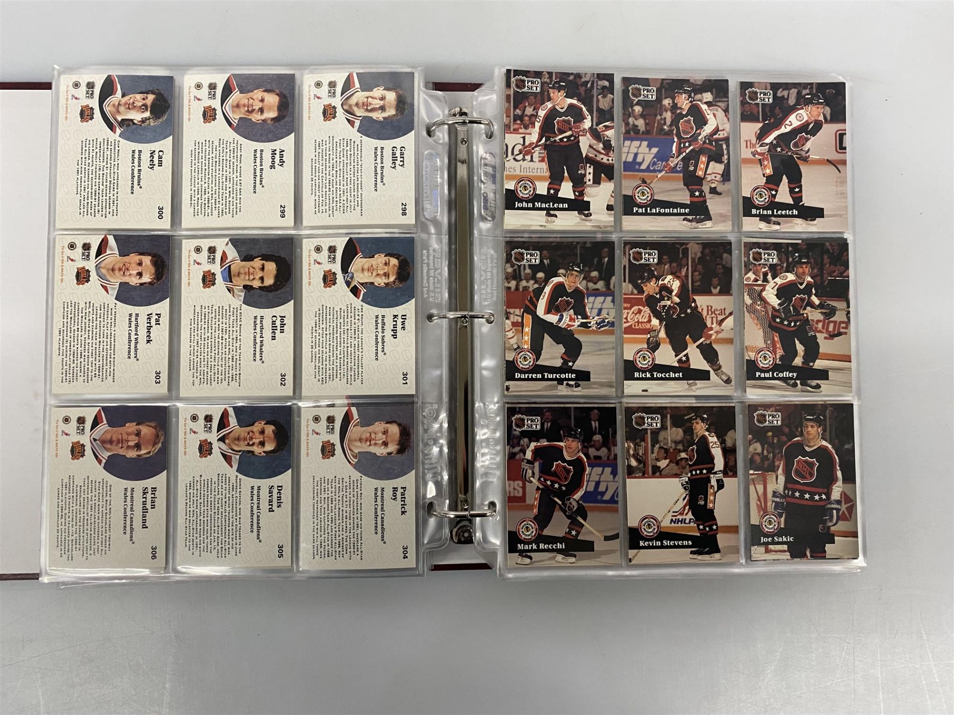 1991 -1992 Pro Set - Collectible Cards Binder - Hockey Collection - Approx. 595 CARDS