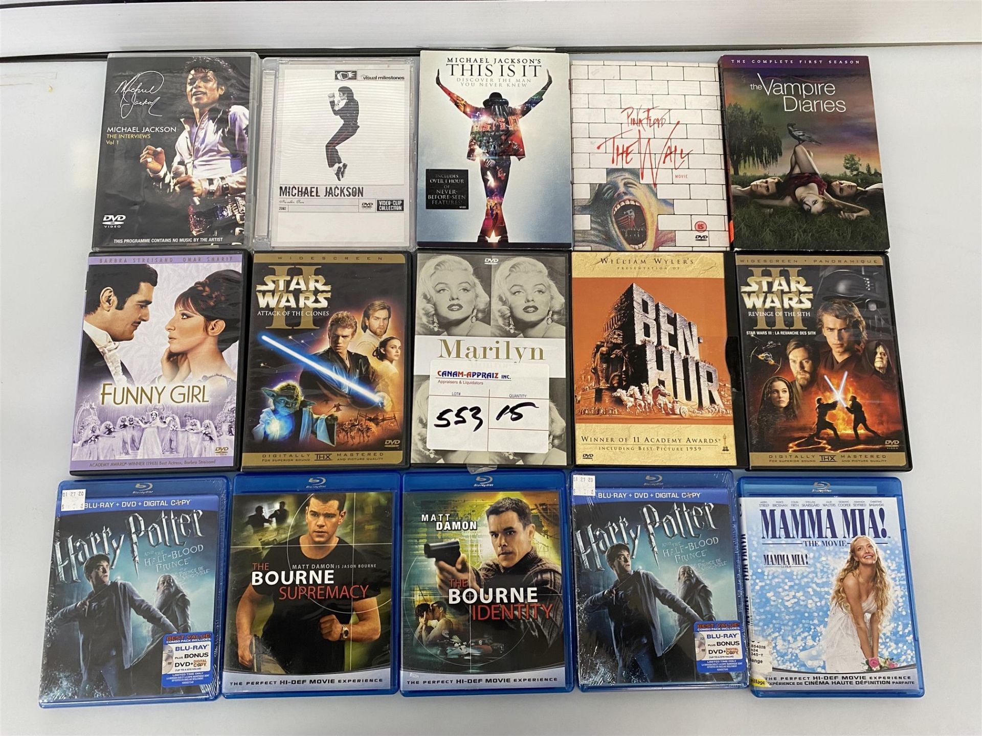 Mixed Lot of DVD & Blueray Movies - 15PCS