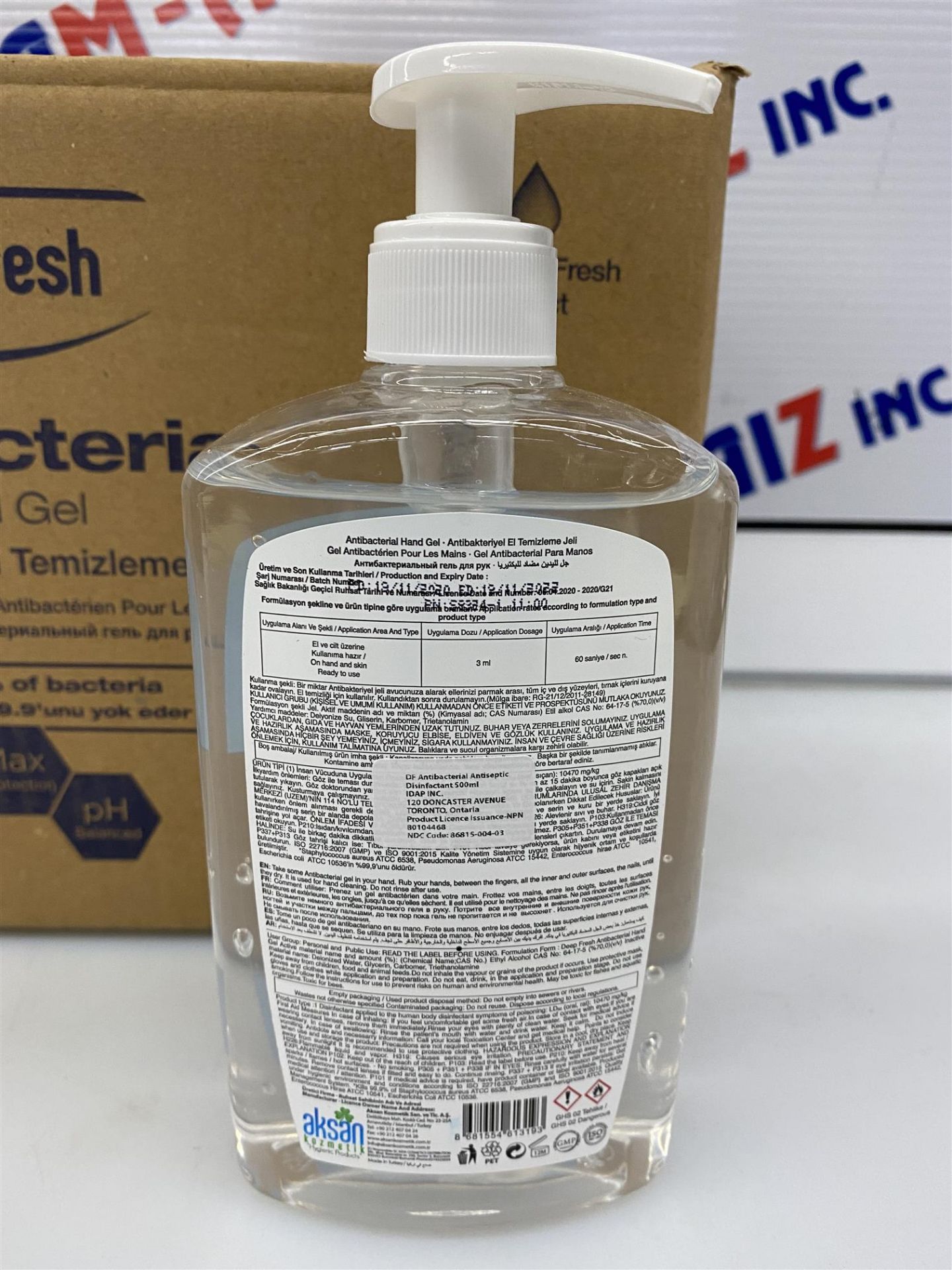 Deep Fresh - Antibacterial Hand Gel - 500ml x 12/box - 15BOXES - Image 2 of 2