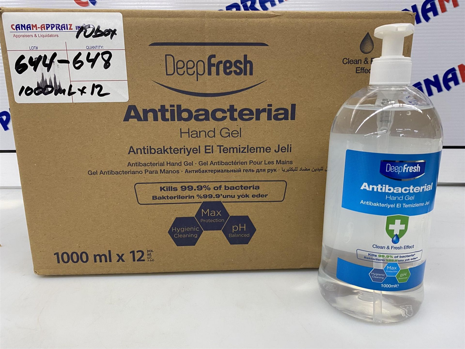 Deep Fresh - Antibacterial Hand Gel - 1000ml x 12/box - 10BOXES