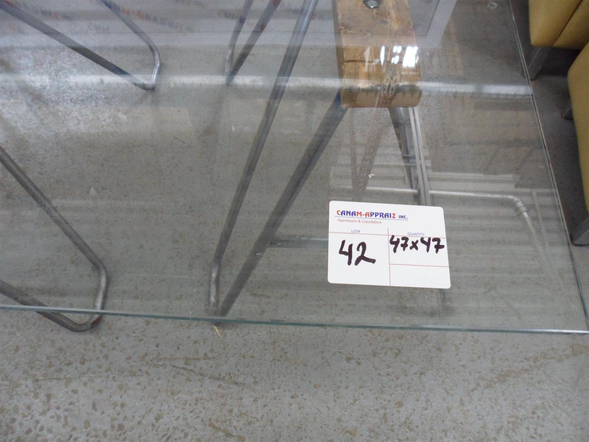 SQUARE GLASS TABLE TOP - 47" X 47"