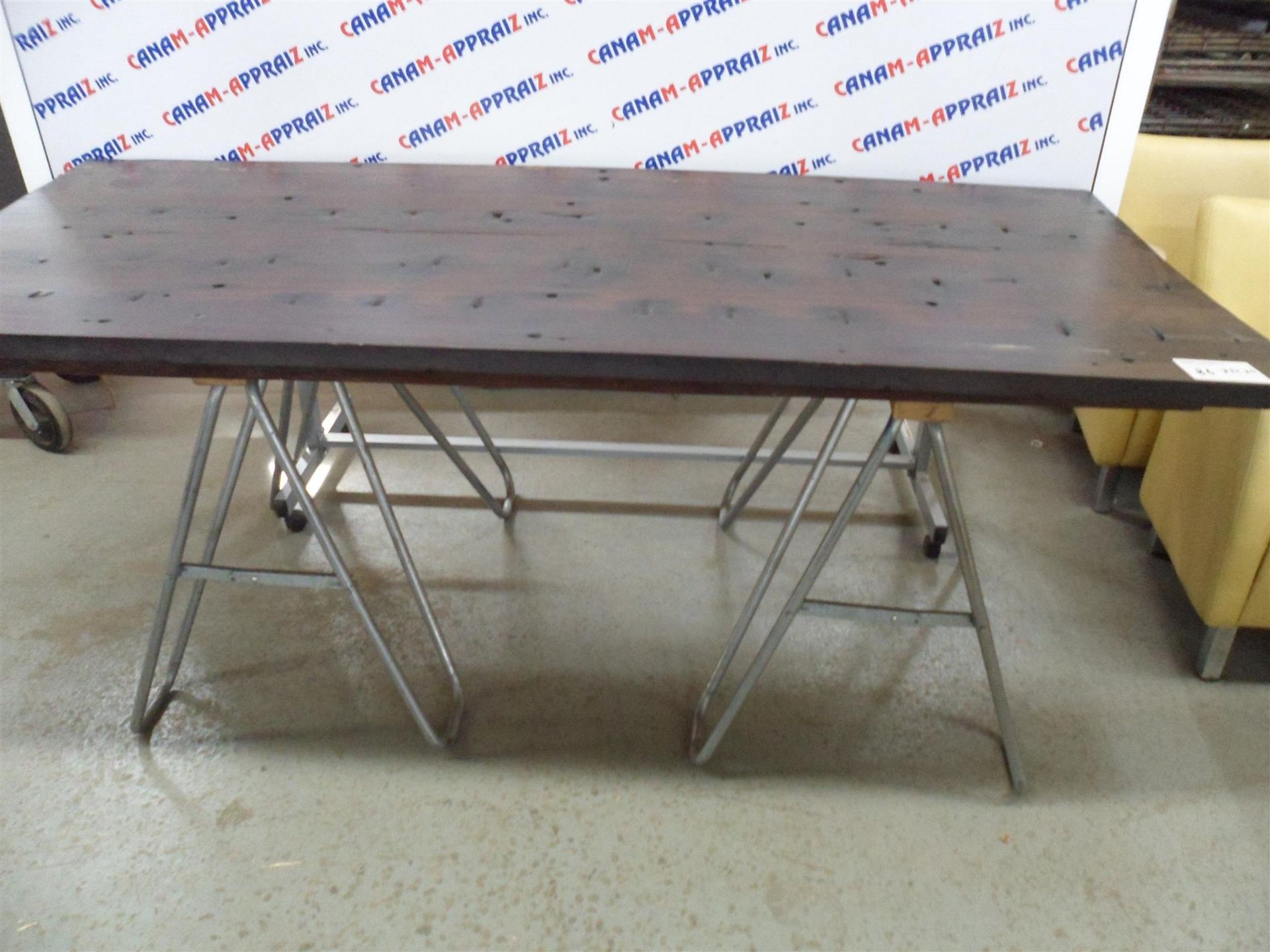 DISTRESSED WOOD RECTANGULAR TABLE TOP - 87" X 39" - Image 2 of 2