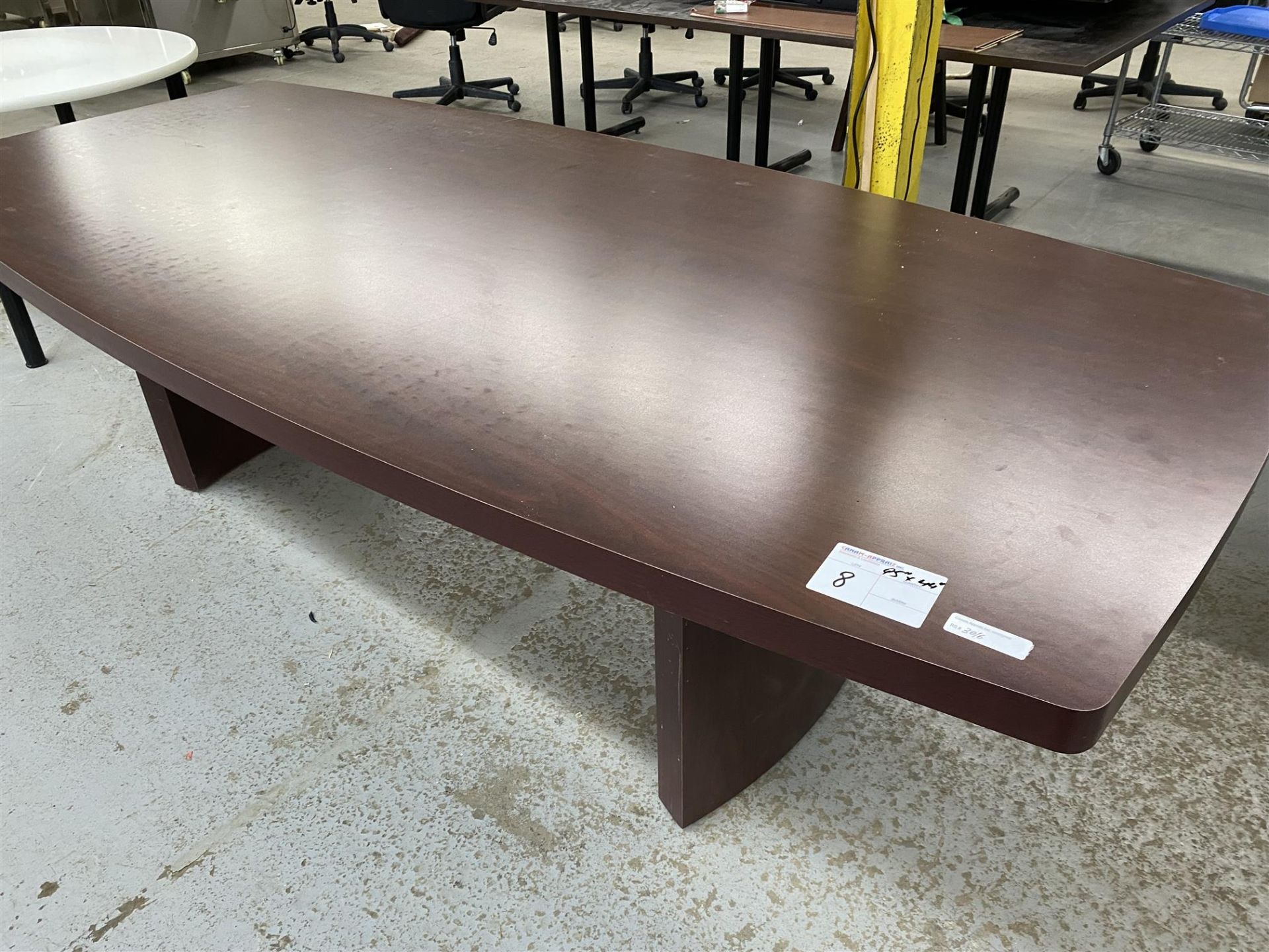 RECTANGULAR MAHOGONY BOARDROOM TABLE - 95" X 44"