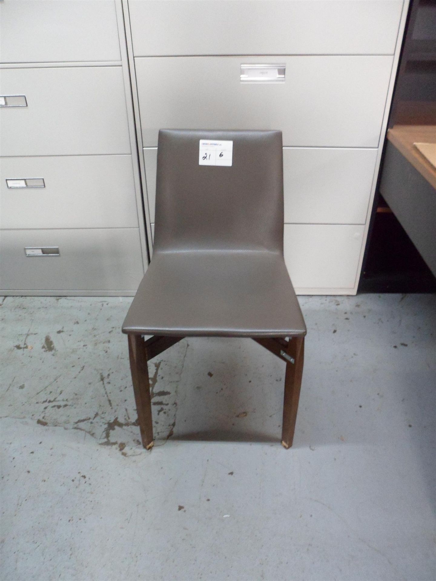 CHAIRS - GRAY WITH WOOD LEGS - 6PCS