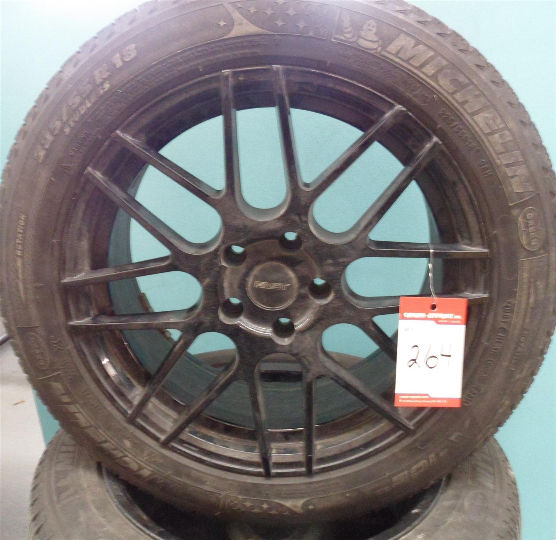 MICHELIN - 255/55/R18 STUDLESS WINTER TIRES W/FAST RIMS - Image 2 of 2