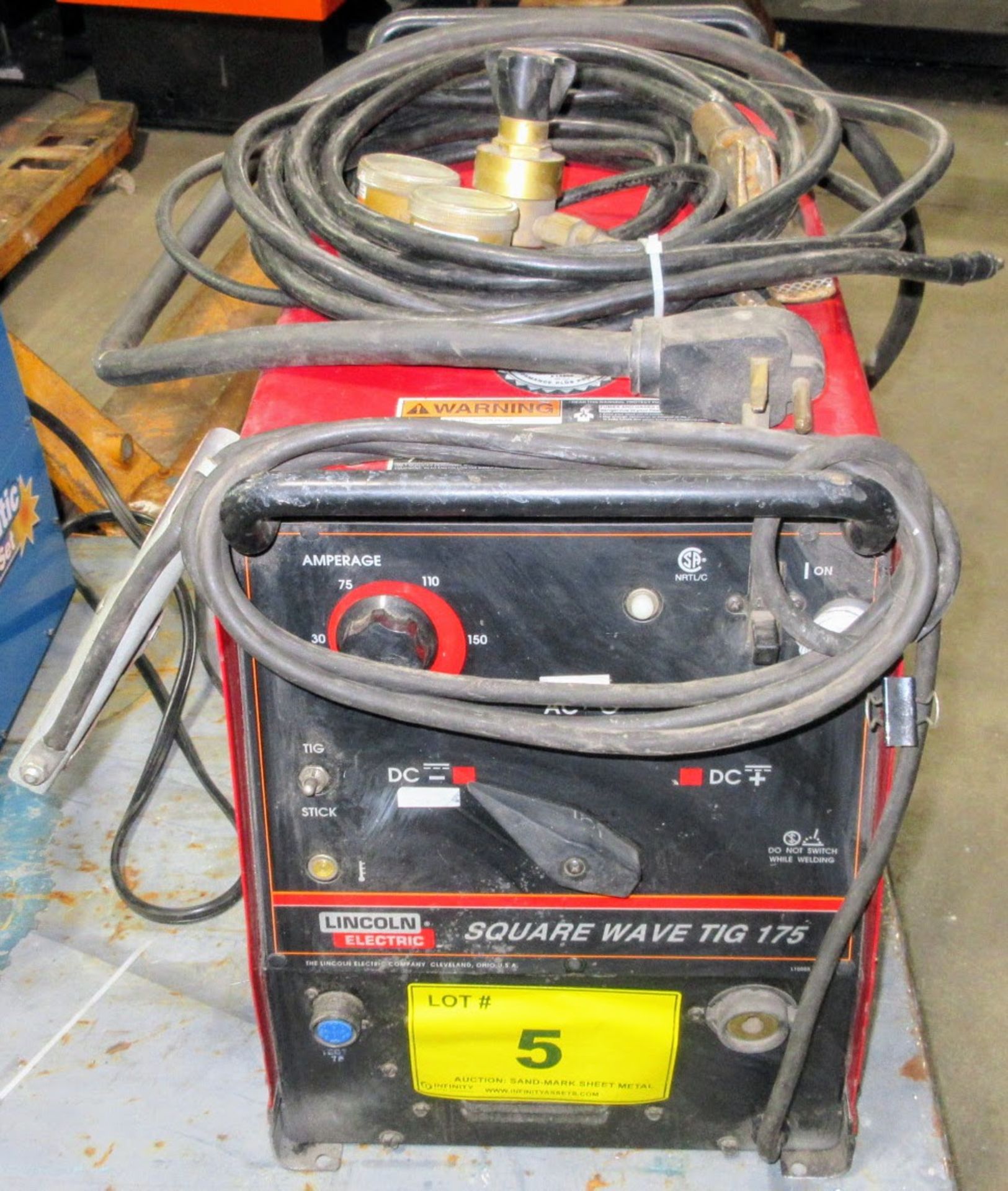 LINCOLN ELECTRIC SQUAREWAVE TIG 175 WELDER W/ CABLES